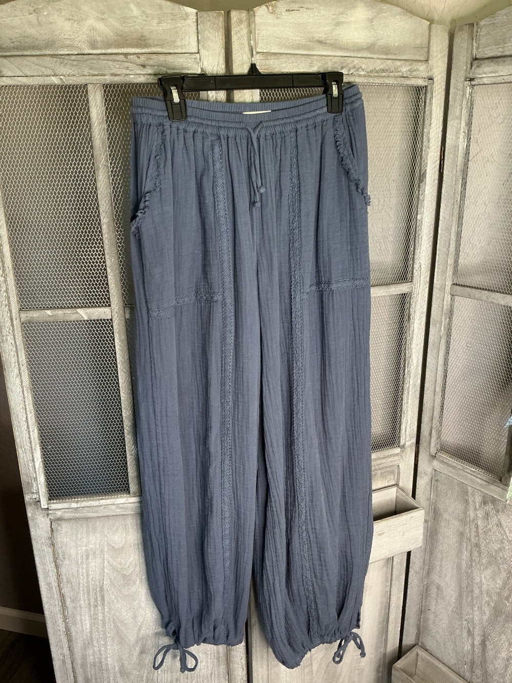 SO Slate Blue Drawstring Jogger Style Pants